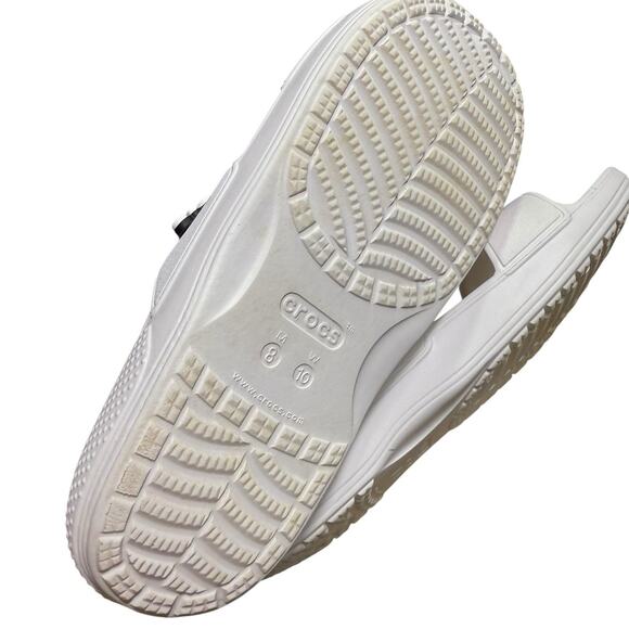 Crocs Classic 206761 Two Strap Sandals Waterproof Slides White Mens 8 Womens 10 - Picture 4 of 7